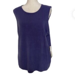 NWT Kim Rogers Sleeveless Purple Acrylic Sweater Size XL